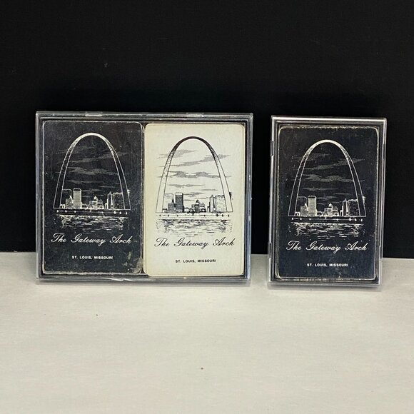 Vintage Gemaco Playing Cards 3 Decks The Gateway Arch St Louis MO - Picture 1 of 8
